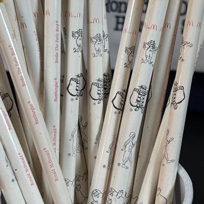 LOT 153" Vintage McDonald's Grimace & Ronald McDonalds Flip Digital Wristwatch (qty 8,), McDonalds Pencils & Lapel...