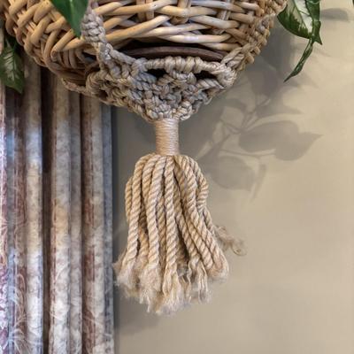 LOT 155: Macramé Plant Hanger & Fauz Plants