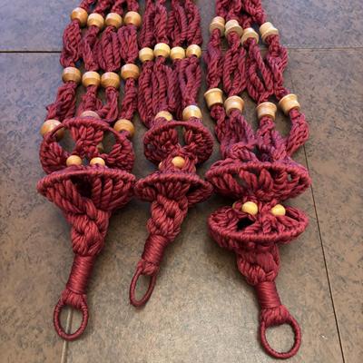 LOT 155: Macramé Plant Hanger & Fauz Plants