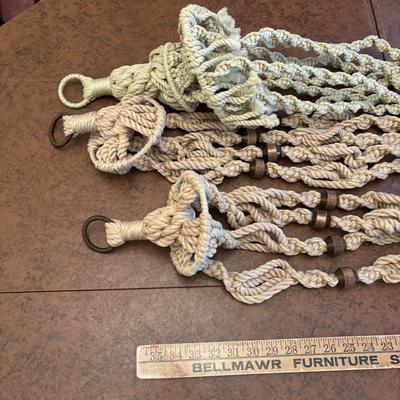 LOT 155: Macramé Plant Hanger & Fauz Plants