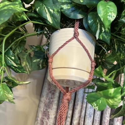LOT 155: Macramé Plant Hanger & Fauz Plants