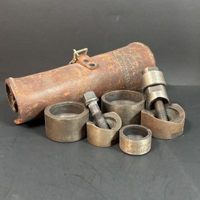 LOT 156: Antique/Vintage Tools: Ford Model-T Open Ended Wrenches, Greenlee Conduit No 735 Knockout Punch Set, Stanley No 110 Plane &...