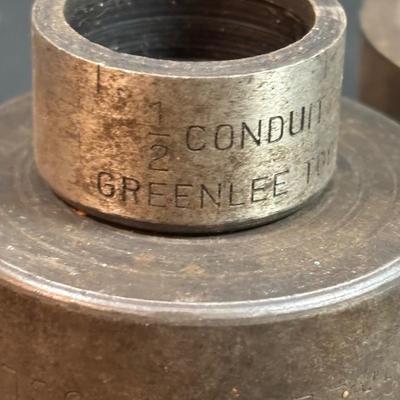 LOT 156: Antique/Vintage Tools: Ford Model-T Open Ended Wrenches, Greenlee Conduit No 735 Knockout Punch Set, Stanley No 110 Plane &...