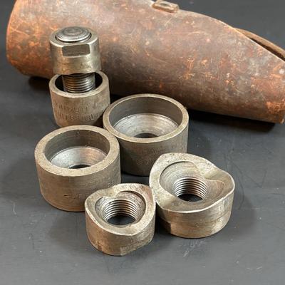 LOT 157: Vintage Greenlee Conduit Knockout Punch Set, Vintage Prince Albert Tobacco Tin, Whistles & Kamp-King Pen Knife