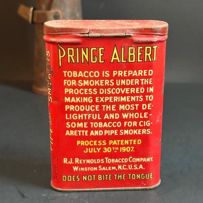 LOT 157: Vintage Greenlee Conduit Knockout Punch Set, Vintage Prince Albert Tobacco Tin, Whistles & Kamp-King Pen Knife