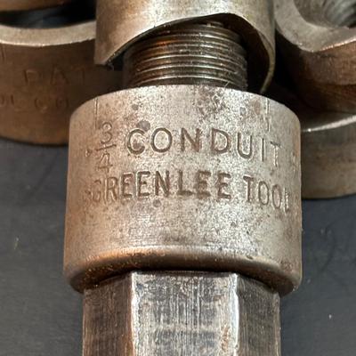 LOT 157: Vintage Greenlee Conduit Knockout Punch Set, Vintage Prince Albert Tobacco Tin, Whistles & Kamp-King Pen Knife