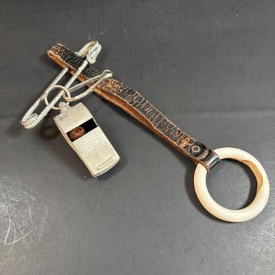 LOT 157: Vintage Greenlee Conduit Knockout Punch Set, Vintage Prince Albert Tobacco Tin, Whistles & Kamp-King Pen Knife