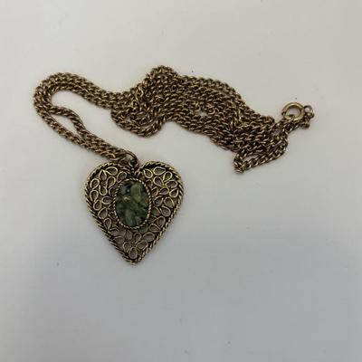 LOT 332: Vintage Pele Collection Necklaces in Olivine & Vintage 70 Mod White Geometric Style Necklaces