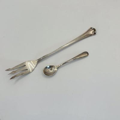 LOT 337: Sterling Silver Fork & Salt Spoon