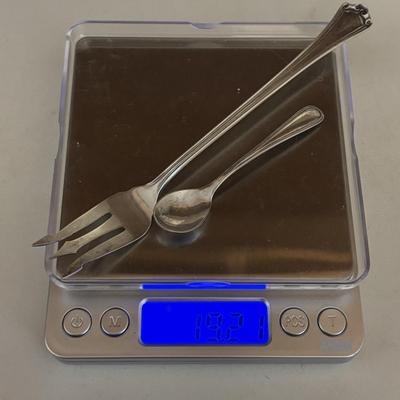 LOT 337: Sterling Silver Fork & Salt Spoon