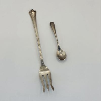 LOT 337: Sterling Silver Fork & Salt Spoon