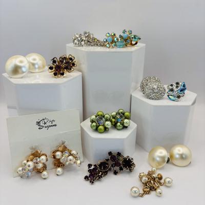 LOT 339: Vintage Clip-On or Screw-On Earrings: Richelieu, Lisner, Vendome, Jewelry by Suzanne & More