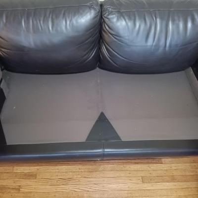 LOT 46L: Gorgeous Mid-Century Modern Style Leather Couch