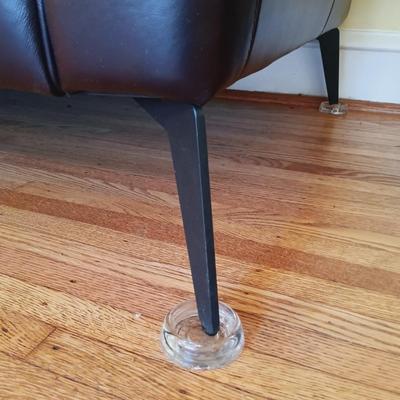 LOT 46L: Gorgeous Mid-Century Modern Style Leather Couch