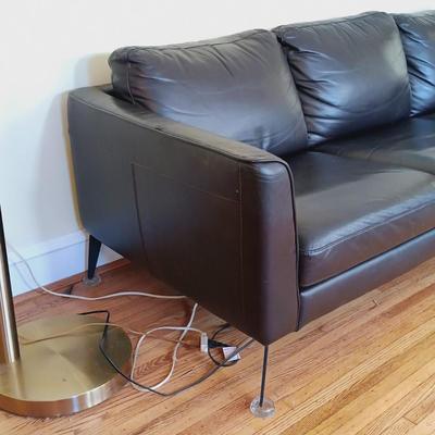 LOT 46L: Gorgeous Mid-Century Modern Style Leather Couch