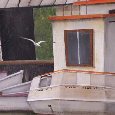 LOT 47L: Hugh Harris 'Packing House Scene' Large Oil Painting