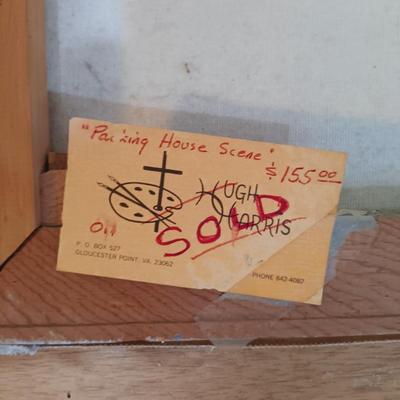 LOT 47L: Hugh Harris 'Packing House Scene' Large Oil Painting