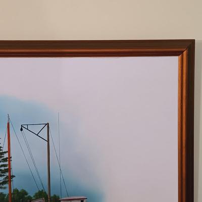 LOT 47L: Hugh Harris 'Packing House Scene' Large Oil Painting