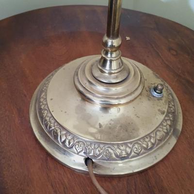 LOT 48L: 19th Century Brass Electrified Student Oil Lamp