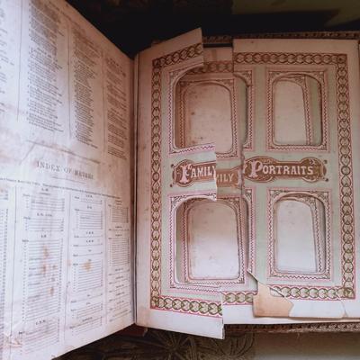 LOT 50L: 19th Century Illustrated Ornate Leather-Bound Bible 1882