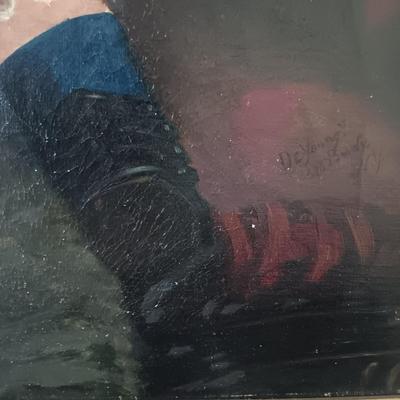 LOT 51L: Antique Oil Painting of a Victorian Child 2-1/2 x 3 Ft