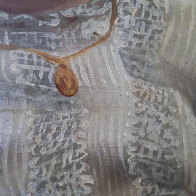 LOT 51L: Antique Oil Painting of a Victorian Child 2-1/2 x 3 Ft