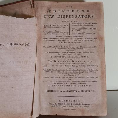 LOT 54L: Chapman's 1825 Therapeutics Vol. I and II, The Edinburgh New Dispensatory 1786 & More