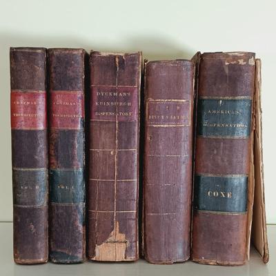 LOT 54L: Chapman's 1825 Therapeutics Vol. I and II, The Edinburgh New Dispensatory 1786 & More