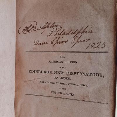 LOT 54L: Chapman's 1825 Therapeutics Vol. I and II, The Edinburgh New Dispensatory 1786 & More