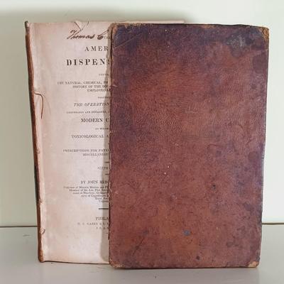 LOT 54L: Chapman's 1825 Therapeutics Vol. I and II, The Edinburgh New Dispensatory 1786 & More