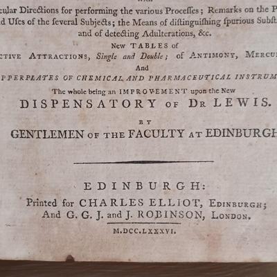LOT 54L: Chapman's 1825 Therapeutics Vol. I and II, The Edinburgh New Dispensatory 1786 & More