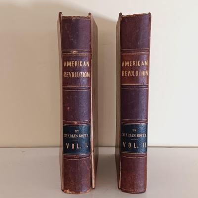 LOT 55L: Elizabeth F. Ellet's 1819 Women of the American Revolution Vol. I and II w/ Botta's 1845 American Revolution Vol. I...