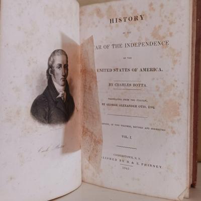 LOT 55L: Elizabeth F. Ellet's 1819 Women of the American Revolution Vol. I and II w/ Botta's 1845 American Revolution Vol. I...