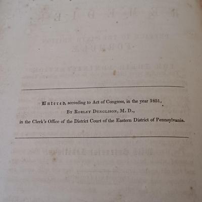 LOT 59L: Wood's Practice of Medicine 1855, Lawrence' Diseases of the Eye 1813 & Dunglison's New Remedies 1851