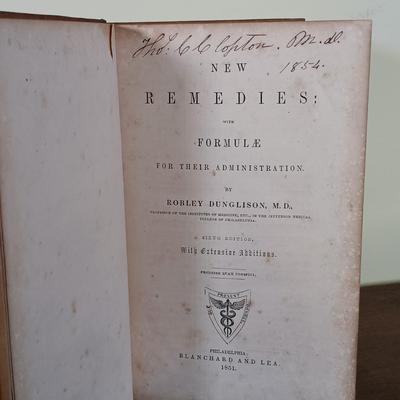 LOT 59L: Wood's Practice of Medicine 1855, Lawrence' Diseases of the Eye 1813 & Dunglison's New Remedies 1851