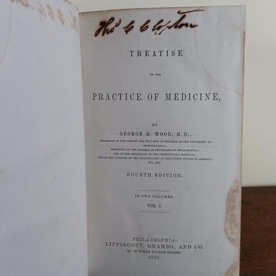 LOT 59L: Wood's Practice of Medicine 1855, Lawrence' Diseases of the Eye 1813 & Dunglison's New Remedies 1851