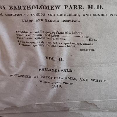 LOT 62L: Parr's Illustrated Medical Dictionary 1819 Vol. I and II w/ Anders' Practice of Medicine 1909