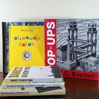 LOT 66L: Alexander Calder: Meet the Artist Interactive Book, M.C. Escher and Alfred Hitchcock Pop-Up Books, Banksy in New York & More