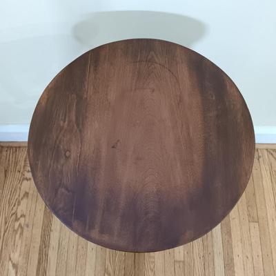 LOT 68L: Art Nouveau Style Wood Plant Stand with Woven Latin American Tapestry