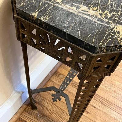 LOT 69D: Vintage Marble Top Accent Table