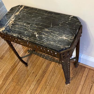 LOT 69D: Vintage Marble Top Accent Table