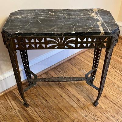 LOT 69D: Vintage Marble Top Accent Table