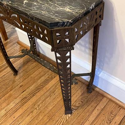 LOT 69D: Vintage Marble Top Accent Table