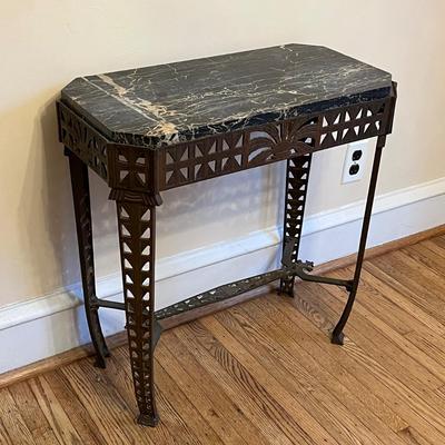 LOT 69D: Vintage Marble Top Accent Table