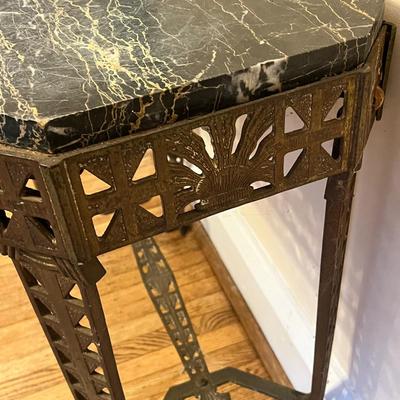 LOT 69D: Vintage Marble Top Accent Table