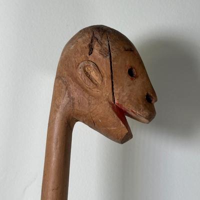 LOT 110L: Vintage Hand Carved Folk Art Walking Stick/Cane