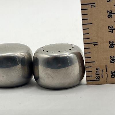 LOT 129K: Vintage Georg Jensen Stainless Steel Salt and Pepper Shakers