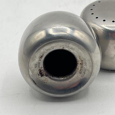 LOT 129K: Vintage Georg Jensen Stainless Steel Salt and Pepper Shakers