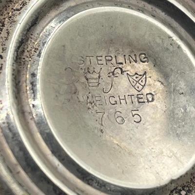 LOT 130K: Weighted Base Sterling Silver Creamer and Sugar Bowl + Sterling Handle Carving Set