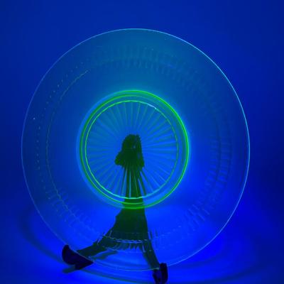 LOT 134K: Vintage Uranium Glass Plates - Anchor Hocking Roulette Green